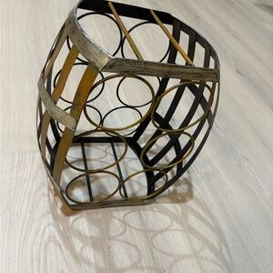 Black and Gold Metal Wine Rack